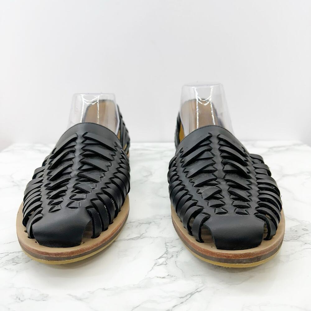 Nisolo Womens 9.5 Huarache Sandal Black Leather‎ Water Resistant Sandals